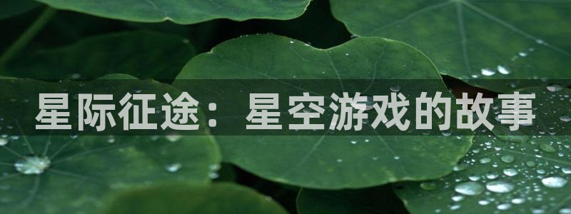 欧陆娱乐是个大骗局：星际征途：星空游戏的故事